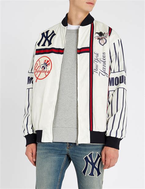 gucci yankees hoodie|gucci baseball coat.